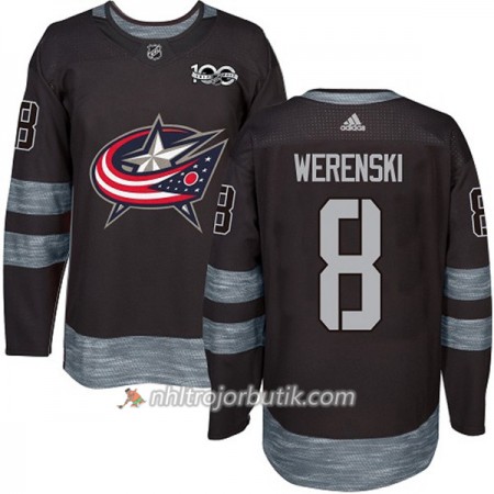 Män Ishockey Blue Jackets Tröja Zach Werenski 8 1917-2017 100th Anniversary Adidas Svart Authentic